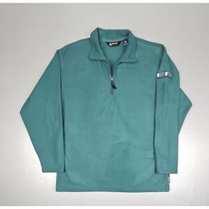 Vintage Eddie Bauer EBTEK Sweater Mens Small Green‎ Fleece Qt-ZipPullover